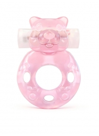 Розовое эрекционное виброкольцо в форме мишки - 1137 - в Симферополе купить с доставкой