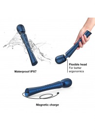 Синий вибромассажёр с насадками Man.wand Edgy - Manwan - в Симферополе купить с доставкой