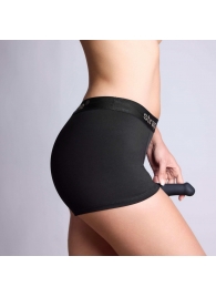 Черные трусики-боксеры для фиксации насадок Strap-on-me Harness Lingerie Allure - size XS - Strap-on-me - купить с доставкой в Симферополе