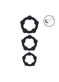 Набор из 3 эрекционных колец Beaded Silicone Cockring Set - Shots Media BV - в Симферополе купить с доставкой