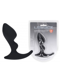 Черная анальная пробка для массажа простаты Double Ripple Silicone Prostate Massager - Shots Media BV - в Симферополе купить с доставкой