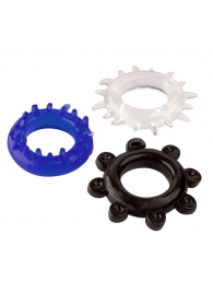 Набор из 3 эрекционных колец разного цвета и рельефа - Boys of Toys - в Симферополе купить с доставкой