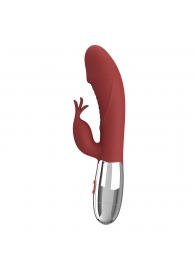Красный вибратор со стимулятором клитора Rasmussen - 19,8 см. - Baile