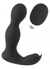 Черная анальная пробка с вибрацией, вращением и пультом ДУ RC Butt Plug with 2 Functions - Orion - в Симферополе купить с доставкой
