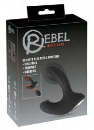 Черная анальная вибропробка с функцией расширения RC Butt Plug with 3 functions - Orion - в Симферополе купить с доставкой