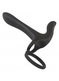 Черная насадка на член с вибрацией Couple’s Vibrator - Orion - в Симферополе купить с доставкой