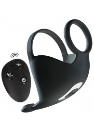 Черная вибронасадка для эрекции и стимуляции мошонки Cock ring with RC ball massager - Orion - в Симферополе купить с доставкой