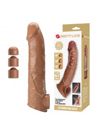 Карамельный фаллоудлинитель с подхватом мошонки Silas - 26 см. - Baile - в Симферополе купить с доставкой