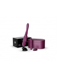 Фиолетовая секс-машина с функцией нагрева, насадками и присоской Sesh - Zalo - купить с доставкой в Симферополе