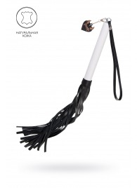 Плеть с белой рукоятью и чёрными хлыстами - 50 см. - Pecado - купить с доставкой в Симферополе