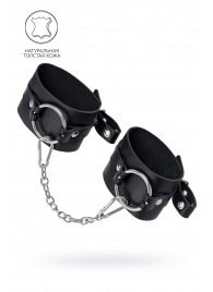 Черные оковы из толстой кожи с люверсами - Pecado - купить с доставкой в Симферополе