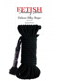 Черная веревка для фиксации Deluxe Silky Rope - 9,75 м. - Pipedream - купить с доставкой в Симферополе