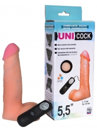 Фаллическая насадка Харнесс UNICOCK 5,5  с вибрацией - 17 см. - LOVETOY (А-Полимер) - купить с доставкой в Симферополе