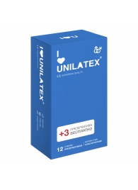 Классические презервативы Unilatex Natural Plain - 12 шт. + 3 шт. в подарок - Unilatex - купить с доставкой в Симферополе