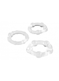 Набор из 3 прозрачных эрекционных колец с разным рельефом - A-toys - в Симферополе купить с доставкой