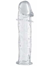 Гладкая прозрачная насадка с усиками под головкой - 12,5 см. - Toyfa Basic - в Симферополе купить с доставкой
