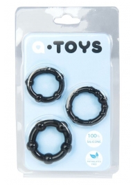 Набор из 3 чёрных эрекционных колец A-toys - A-toys - в Симферополе купить с доставкой