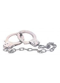 Наручники из металла с длинной цепочкой CHROME HANDCUFFS METAL HANDCUFFS W. KEY - NMC - купить с доставкой в Симферополе