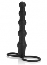 Насадка на пенис для двойного проникновения Silicone Beaded Double Rider - 14 см. - California Exotic Novelties - в Симферополе купить с доставкой