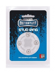 Эрекционное кольцо с 4 бусинами MENZSTUFF STUD RING CLEAR - Dream Toys - в Симферополе купить с доставкой