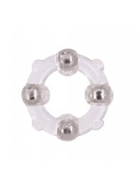 Эрекционное кольцо с 4 бусинами MENZSTUFF STUD RING CLEAR - Dream Toys - в Симферополе купить с доставкой