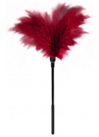 Пластиковая метелочка с красными пёрышками Small Feather Tickler - 32 см. - Blush Novelties - купить с доставкой в Симферополе