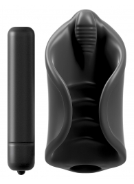 Чёрный мастурбатор Vibrating Silicone Stimulator с вибрацией - Pipedream - в Симферополе купить с доставкой