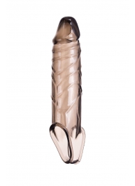 Дымчатая фаллическая насадка с подхватом и закрытой головкой - 16,2 см. - ToyFa - в Симферополе купить с доставкой