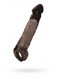 Чёрная насадка на пенис Tс подхватом - 19,5 см. - ToyFa - в Симферополе купить с доставкой