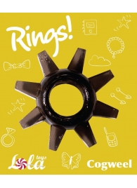 Чёрное эрекционное кольцо Rings Cogweel - Lola Games - в Симферополе купить с доставкой