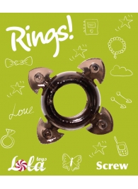 Чёрное эрекционное кольцо Rings Screw - Lola Games - в Симферополе купить с доставкой