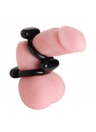 Двойное эрекционное кольцо Dual Stretch To Fit Cock and Ball Ring - XR Brands - в Симферополе купить с доставкой