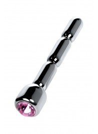 Серебристый уретральный плаг со стразом - 7 см. - ToyFa - купить с доставкой в Симферополе