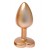 Золотистая анальная пробка с прозрачным кристаллом-сердцем Pearl Gold Plug Small - Dream Toys