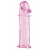 Гладкая розовая насадка с усиками под головкой - 12,5 см. - Toyfa Basic - в Симферополе купить с доставкой