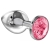 Большая серебристая анальная пробка Diamond Pink Sparkle Large с розовым кристаллом - 8 см. - Lola Games - купить с доставкой в Симферополе