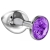 Малая серебристая анальная пробка Diamond Purple Sparkle Small с фиолетовым кристаллом - 7 см. - Lola Games - купить с доставкой в Симферополе