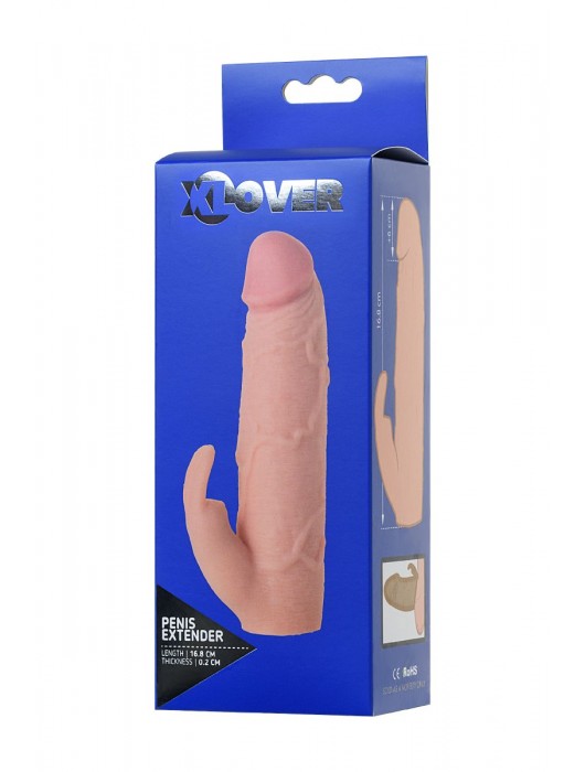 Телесная насадка Toyfa XLover для увеличения размера - 16,8 см. - ToyFa - в Симферополе купить с доставкой