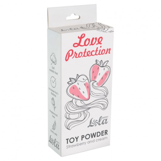 Пудра для игрушек Love Protection с ароматом клубники со сливками - 30 гр. - Lola Games - купить с доставкой в Симферополе