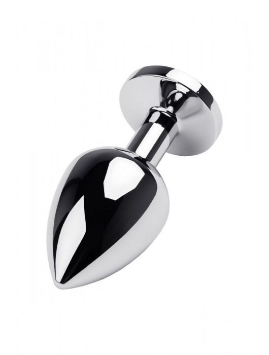 Серебристая коническая анальная пробка с красным кристаллом - 8 см. - ToyFa - купить с доставкой в Симферополе