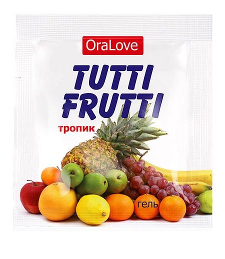 Пробник гель-смазки Tutti-frutti со вкусом тропических фруктов - 4 гр. - Биоритм - купить с доставкой в Симферополе