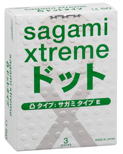 Презервативы Sagami Xtreme SUPER DOTS с точками - 3 шт. - Sagami - купить с доставкой в Симферополе