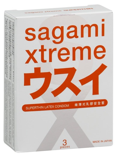 Ультратонкие презервативы Sagami Xtreme SUPERTHIN - 3 шт. - Sagami - купить с доставкой в Симферополе