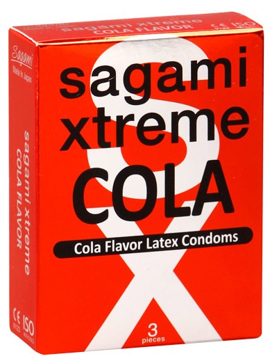 Ароматизированные презервативы Sagami Xtreme COLA - 3 шт. - Sagami - купить с доставкой в Симферополе