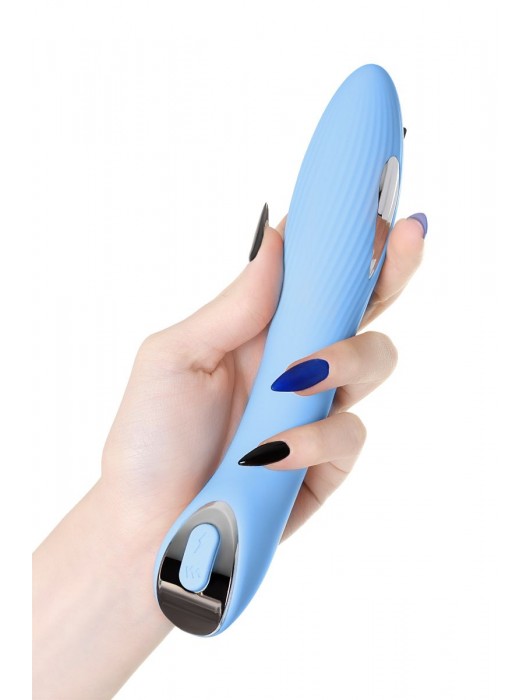 Голубой силиконовый вибратор с электростимуляцией TESLA G-POINT - 21 см. - ToyFa - купить с доставкой в Симферополе