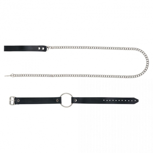 Черный поводок и чокер с кольцом Rada - Rebelts - купить с доставкой в Симферополе