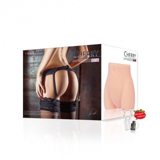 Мастурбатор-полуторс Cherry с вибрацией и двумя любовными тоннелями - KOKOS - в Симферополе купить с доставкой