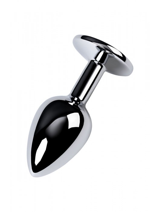 Серебристая конусовидная анальная пробка с фиолетовым кристаллом - 7 см. - ToyFa - купить с доставкой в Симферополе