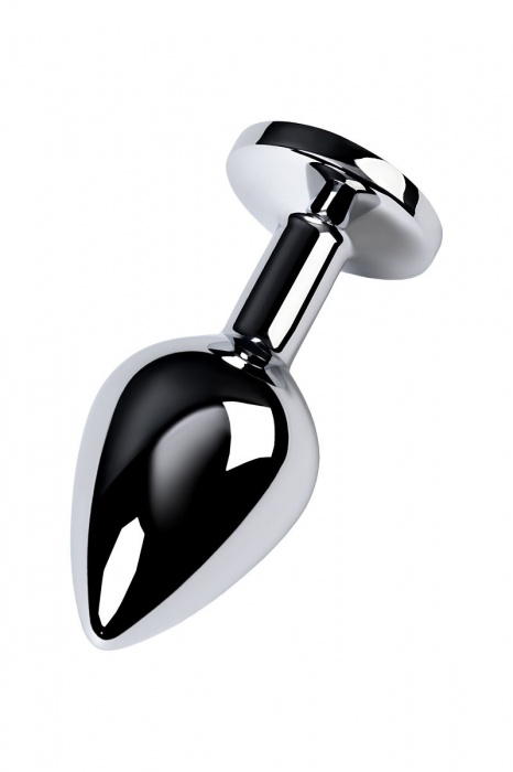 Серебристая конусовидная анальная пробка с голубым кристаллом - 8 см. - ToyFa - купить с доставкой в Симферополе