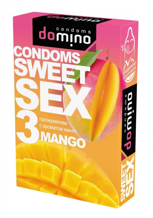 Презервативы для орального секса DOMINO Sweet Sex с ароматом манго - 3 шт. - Domino - купить с доставкой в Симферополе